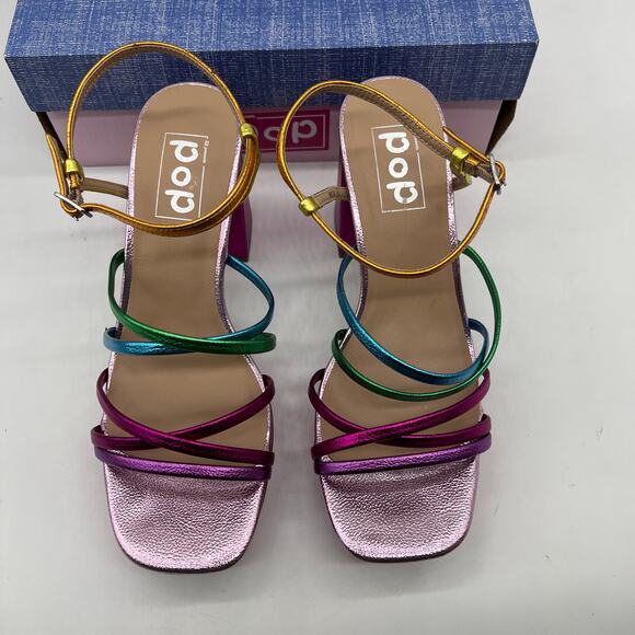 Pop Womens Kallie Heeled Sandals Pink Fuschia Multicolor Size 9.5M - Picture 3 of 12